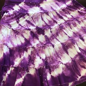 Sassy purple and white tie dye mini skirt.